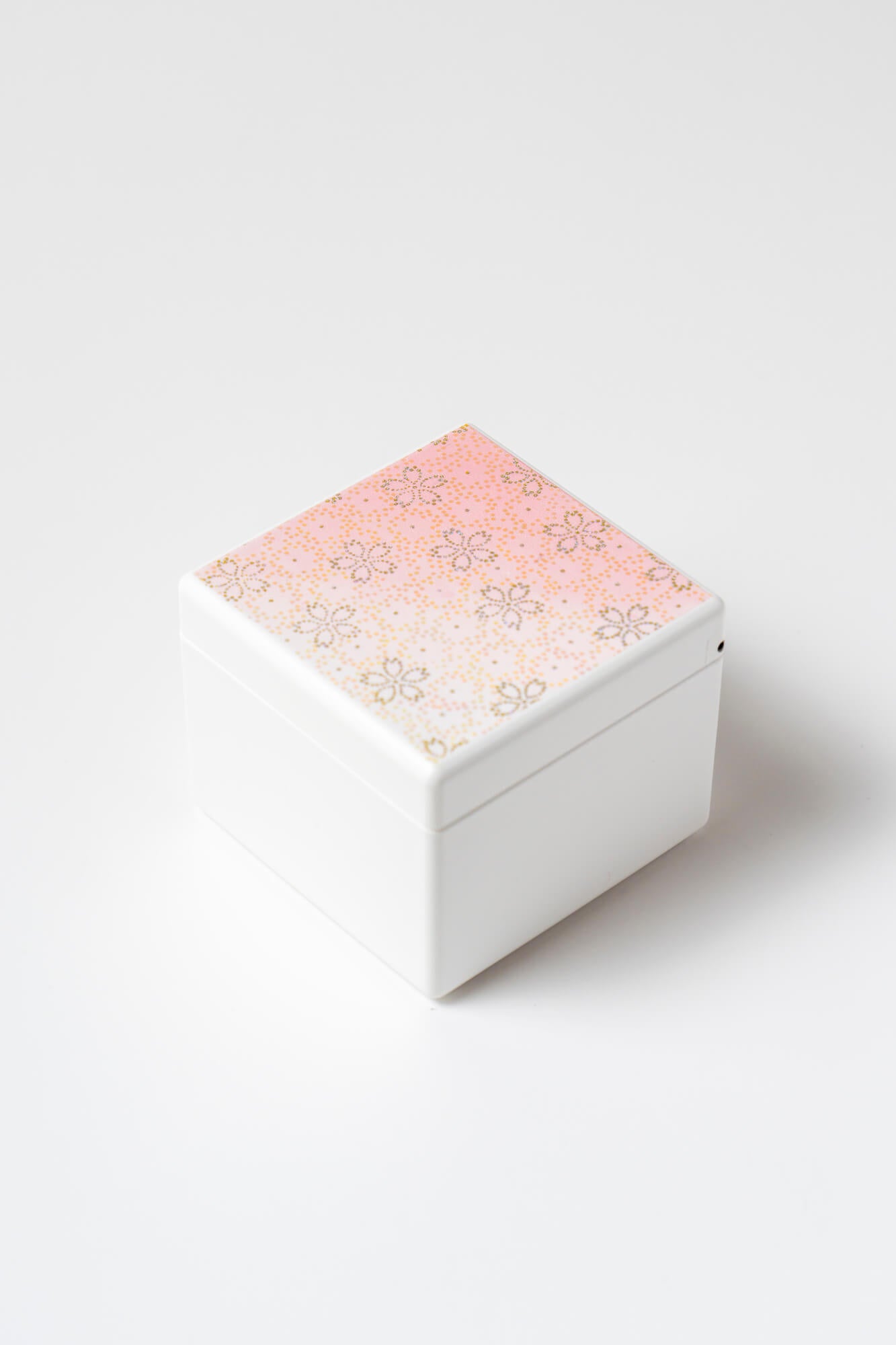 鏡付リングBOX【白 桜紋(ピンク)】